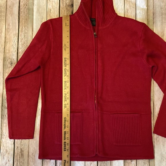 NWT Tally-Ho Sportswear M Red Zippered Sweater/Jacket 2 Pockets - Picture 2 of 7
